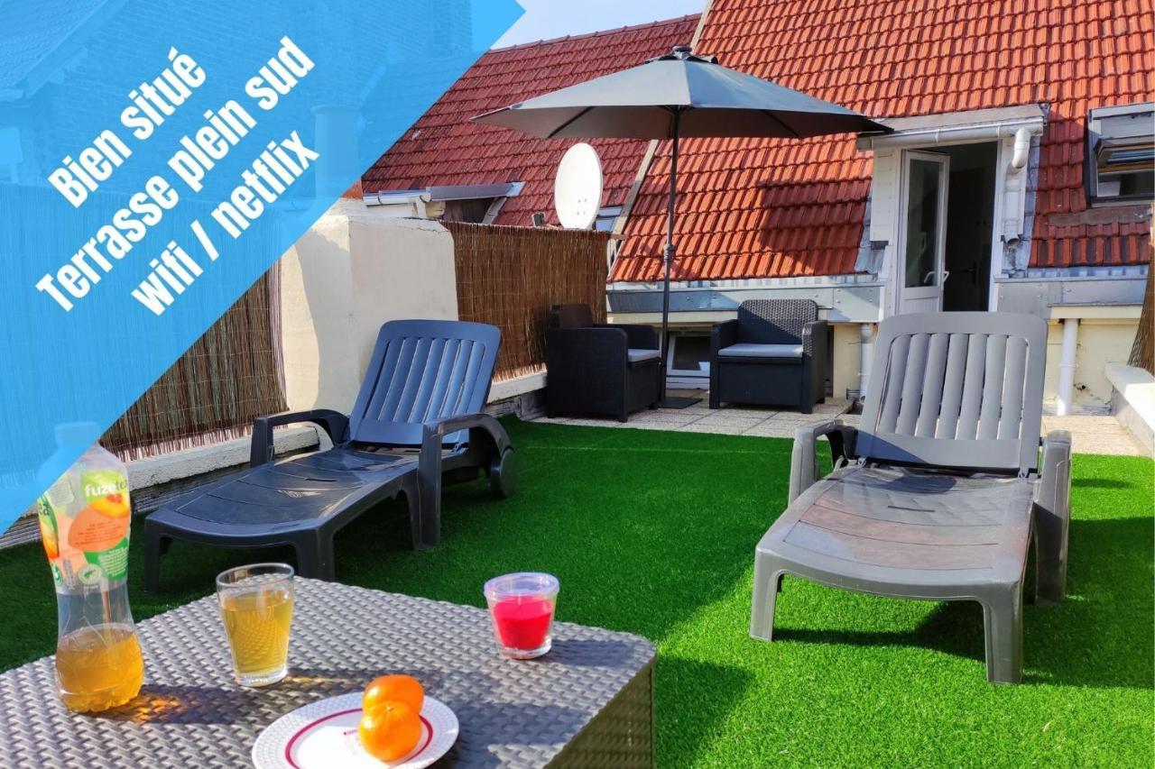 Joli Petit T2 Terrasse Proche Du Phare Calais Exterior foto